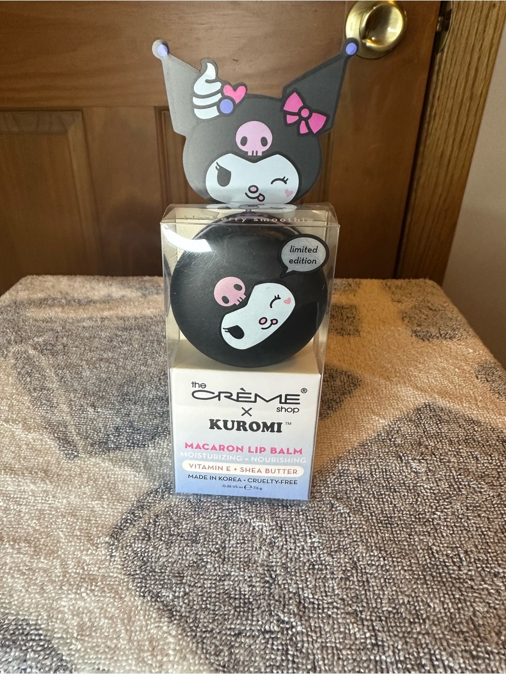The Crème Shop x Kuromi Pink & Black Macaron Lip Balm - Limited Edition